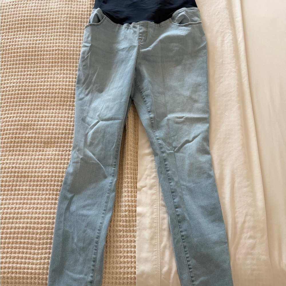 Ingrid & Isabel Light Wash Maternity Pants - Size 12 (Ankle Length)